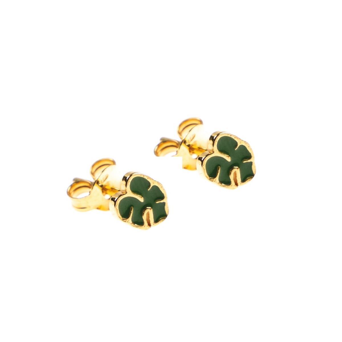 SELVA SAUVAGE - Earstuds - Monstera leaf