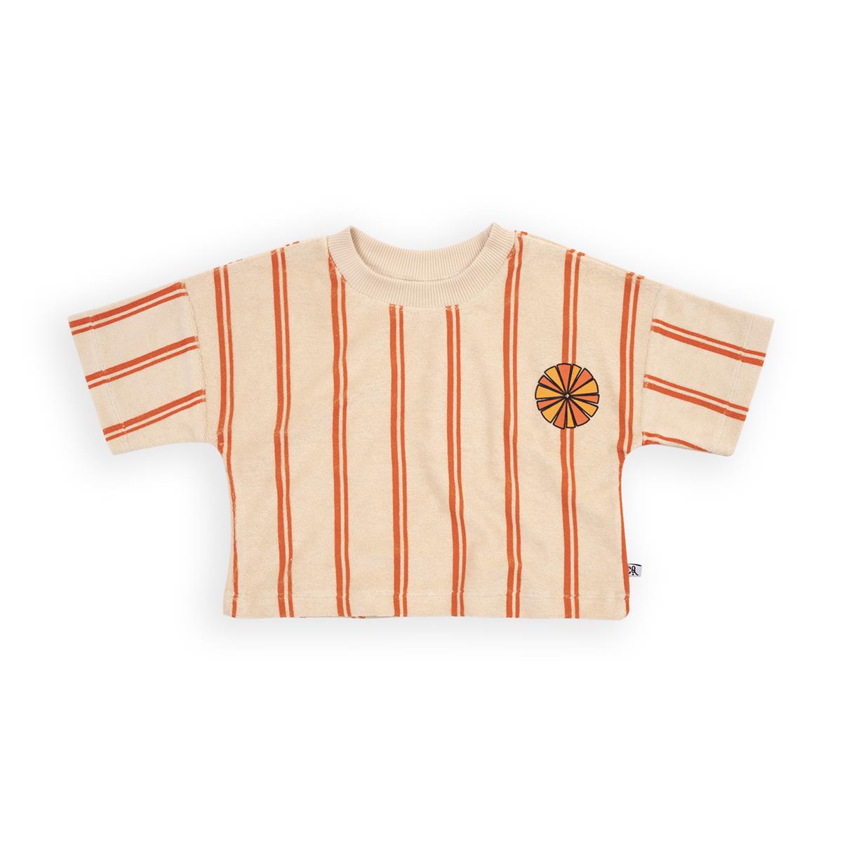 CarlijnQ - Stripes flame cropped t-shirt wt embroidery