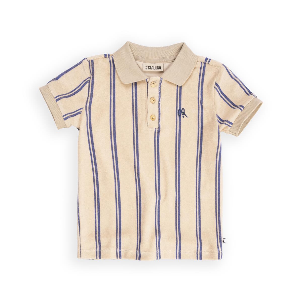 CarlijnQ - Stripes blue polo t-shirt wt embroidery