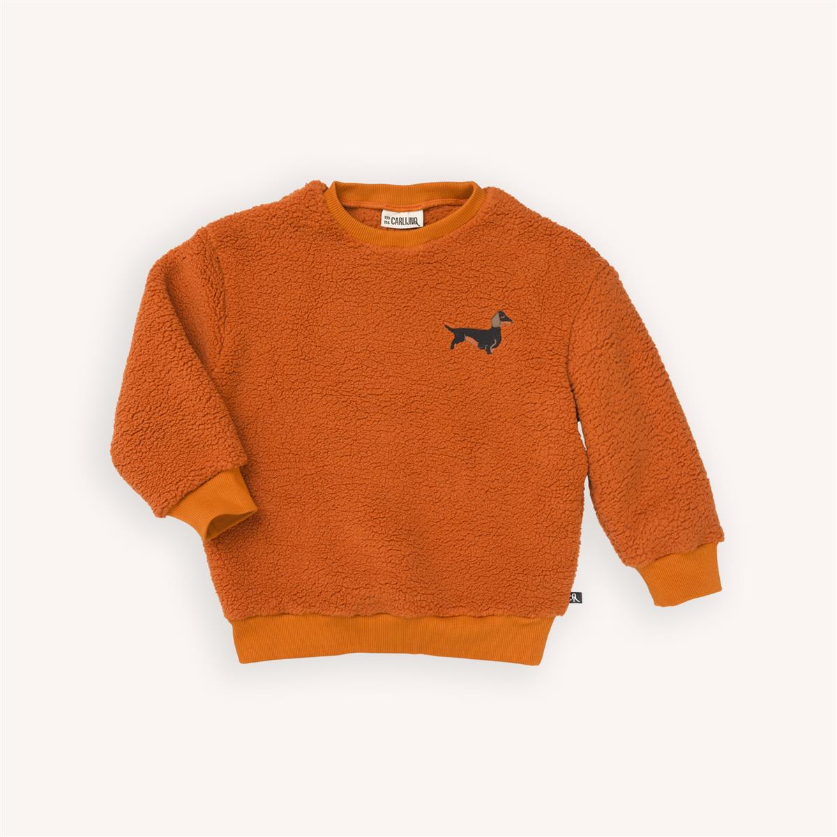 CARLIJNQ - Dachshund -sweater with emroidery (Brown)
