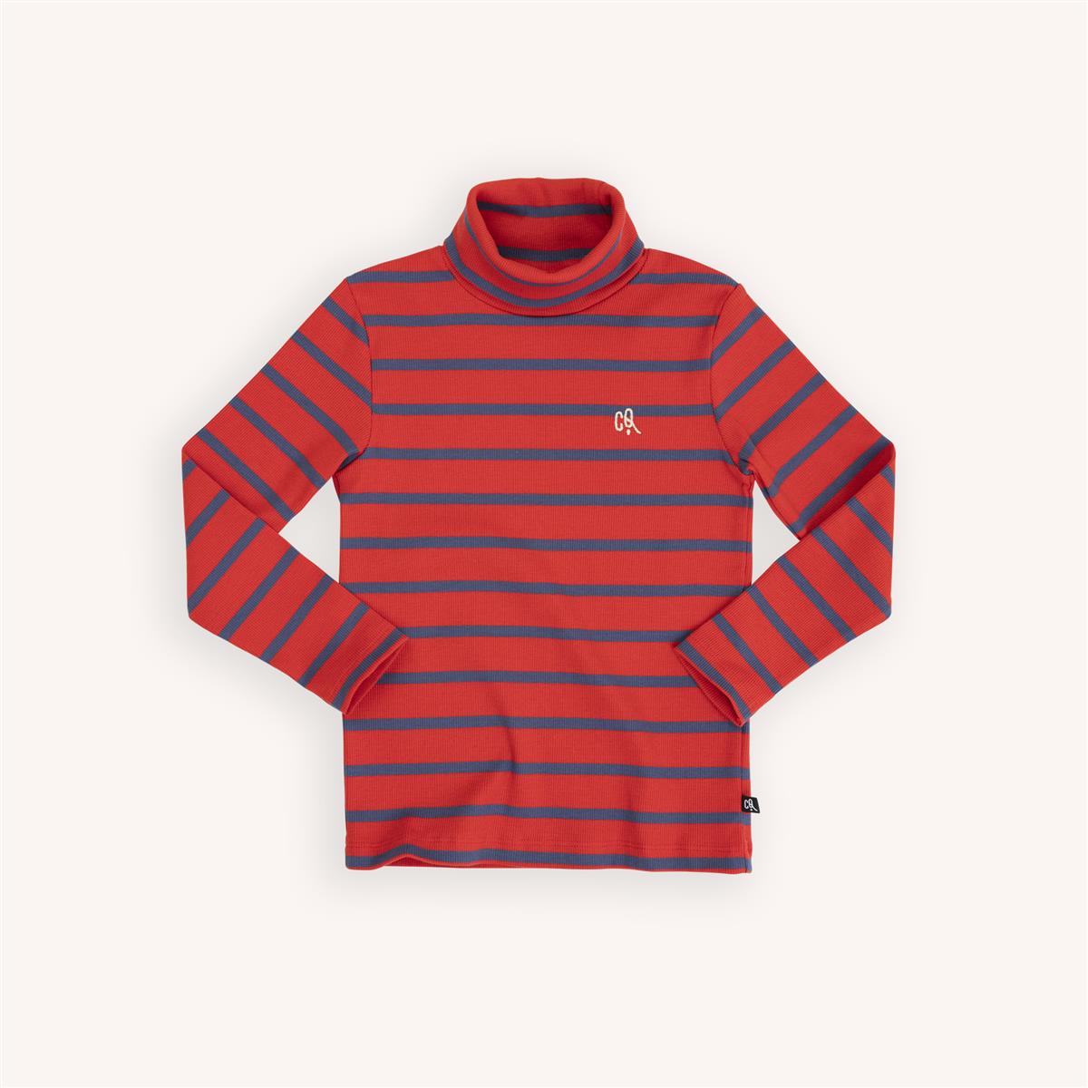 CARLIJNQ - Stripes Red/Blue - turtleneck