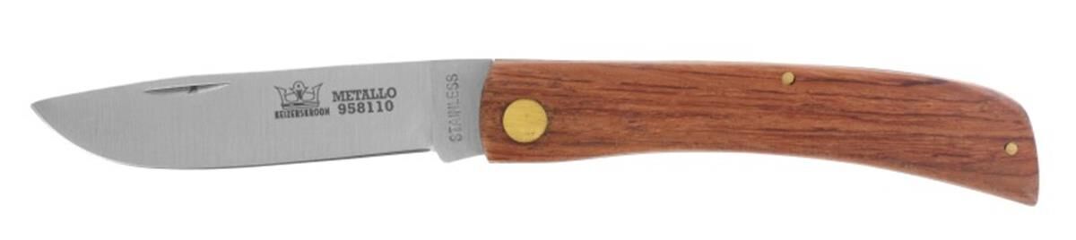 Zakmes 75 mm, RVS, hout