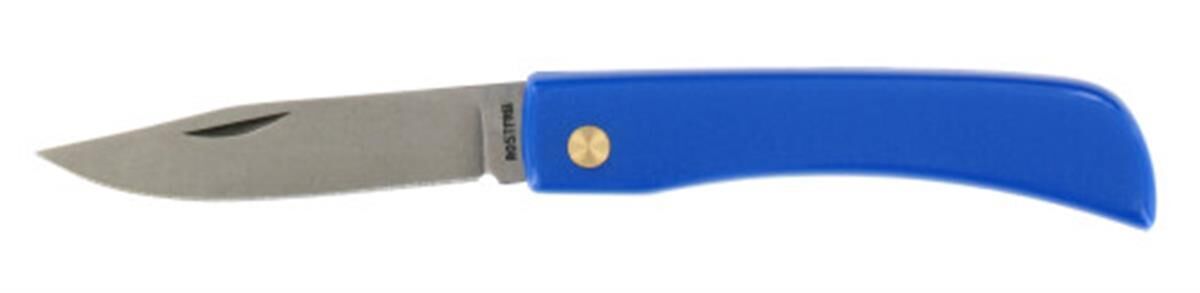 Zakmes 75 mm, RVS, kunststof, blauw