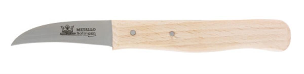 Mes 1406, 75 mm, RVS, gebogen, hout