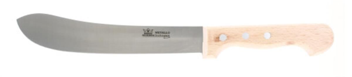 Mes 200 mm, gebogen lemmet, C60 staal, hout