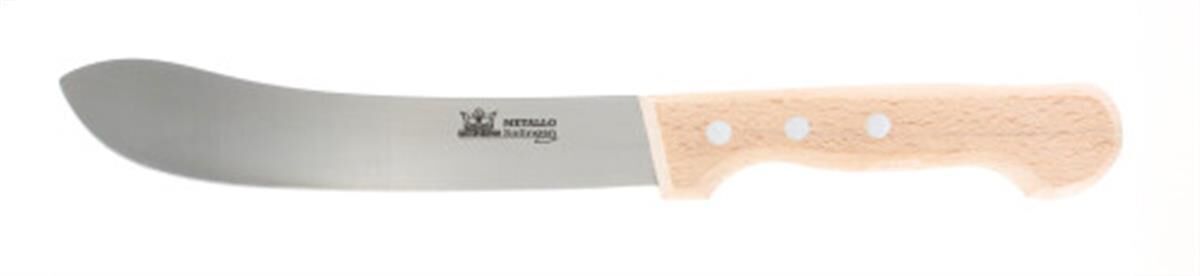 Mes 180 mm, gebogen lemmet, C60 staal, hout