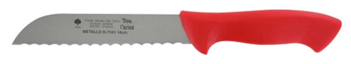 Mes HACCP 180 mm, RVS, kartel, rood