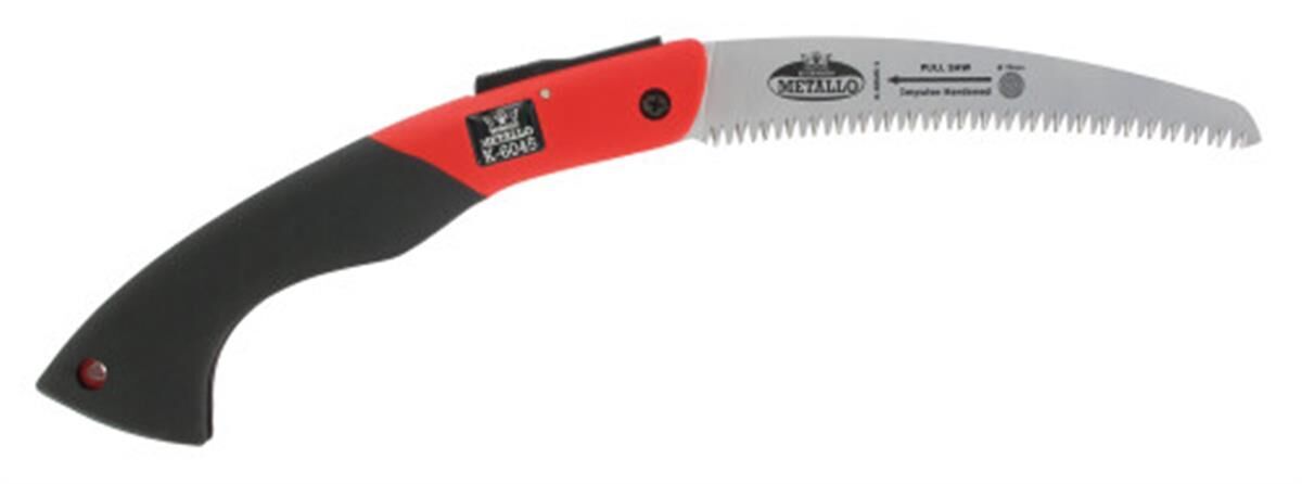 Inklapbare snoeizaag 180 mm, gebogen lemmet, zwart/rood