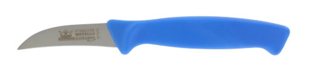 Mes HACCP 60 mm, RVS, gebogen, blauw