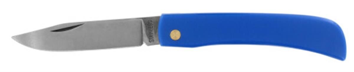 Zakmes 85 mm, RVS, kunststof, blauw