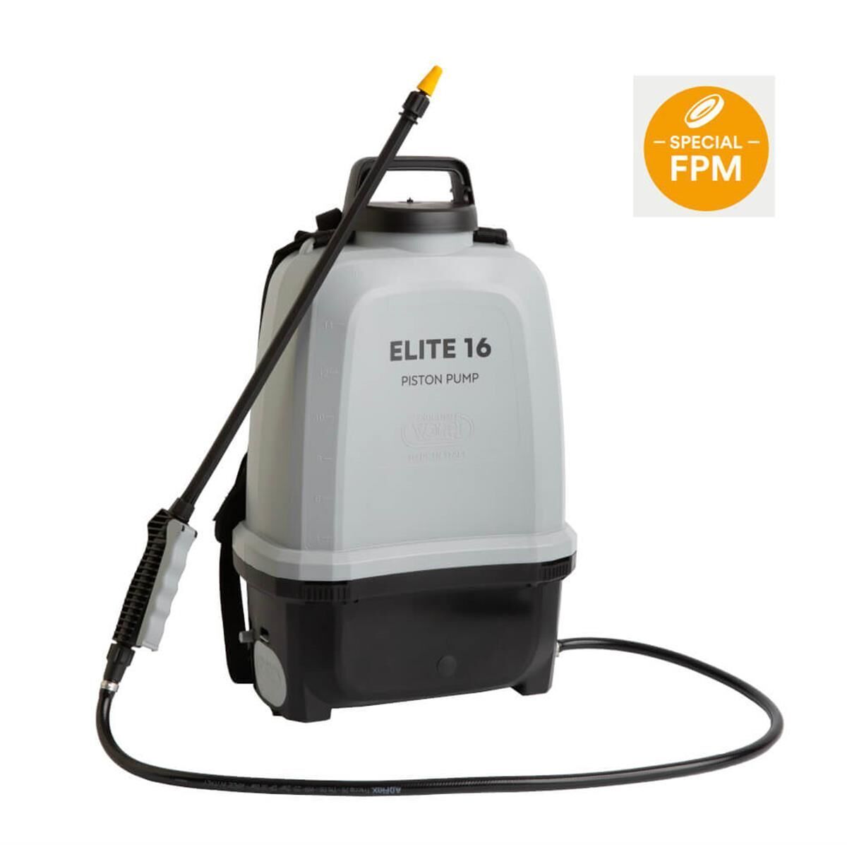 Drukspuit 16L - Volpi ELITE TECH - Rugmodel - ACCU 14,4V (0-8 bar) - VITON