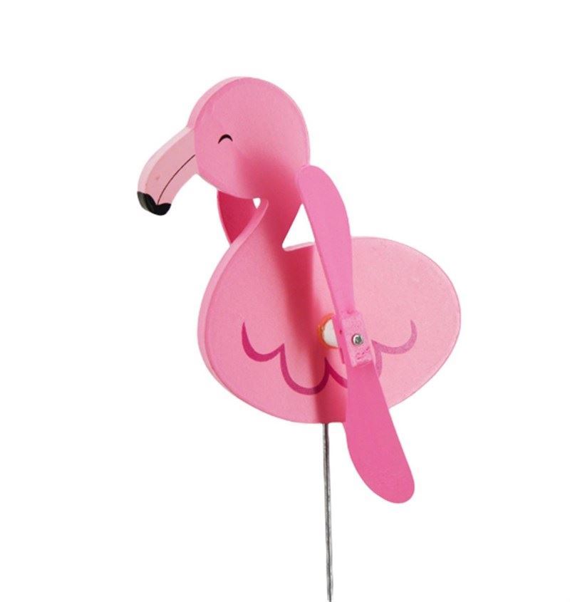 Windmolen flamingo 14 cm H 57 cm