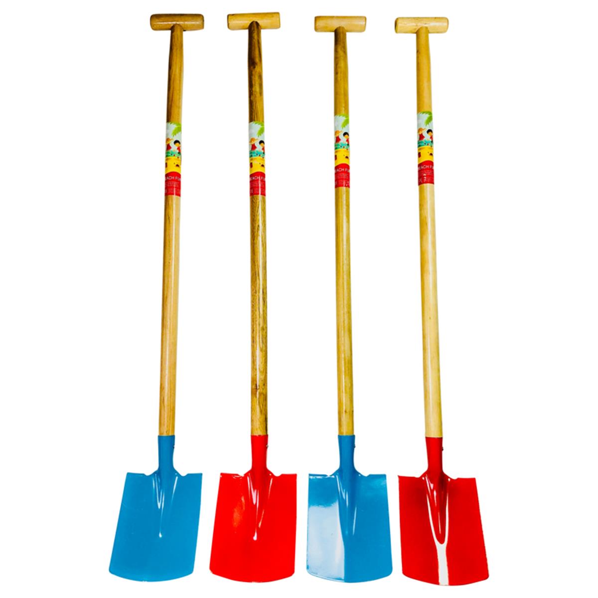 schop plat 110 cm metaal houten handvat 2 ass