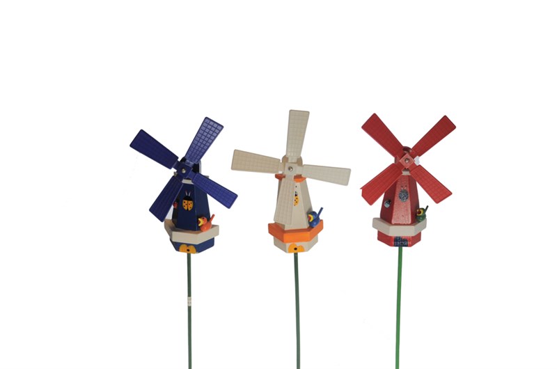 Windmolen met vogel 18 cm