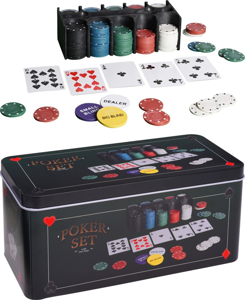 Pokerset 200 Chips Dealer