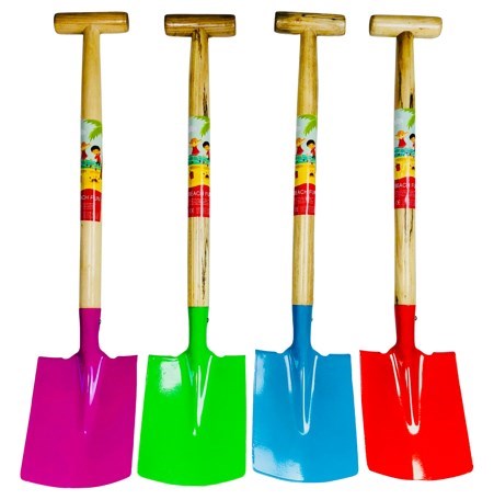 schop plat 70 cm metaal houten handvat 4 ass
