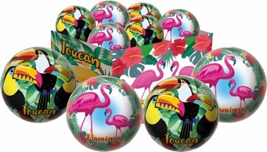 Plastic bal Toucan/ Flamingo 15 cm