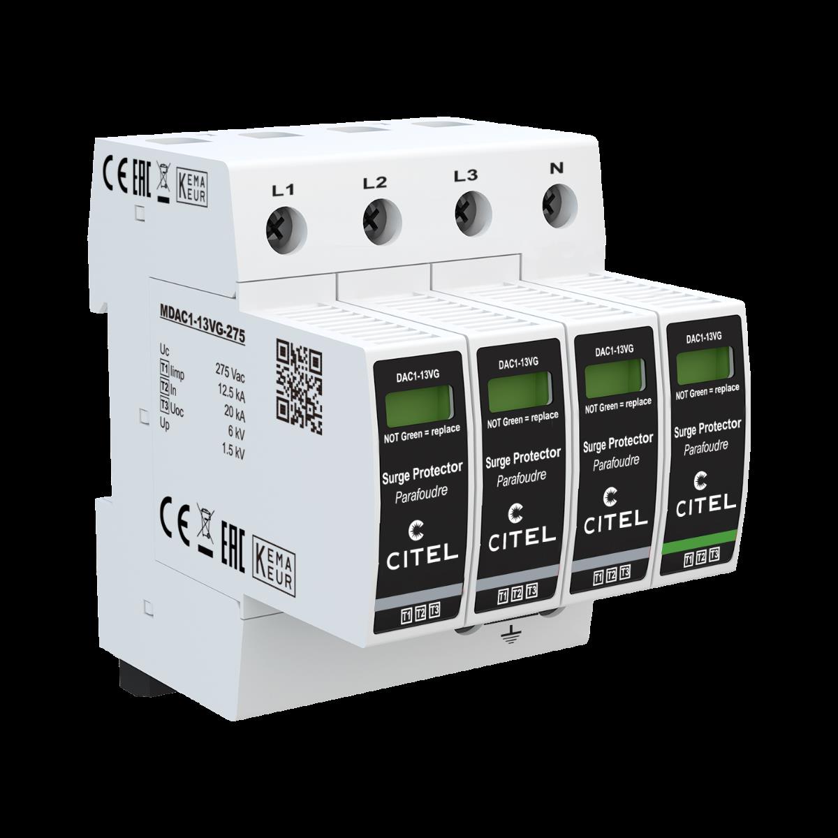 Citel DAC1-13VGS-31-275 - AC-overspanningsbeveiliging - 3-Fase+N