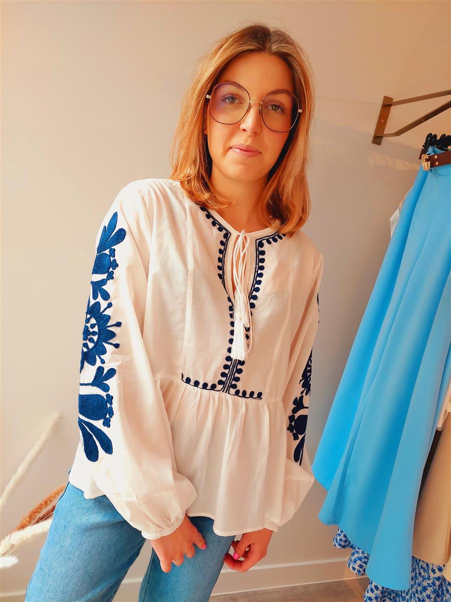 Bloes BOHO wit/blauw