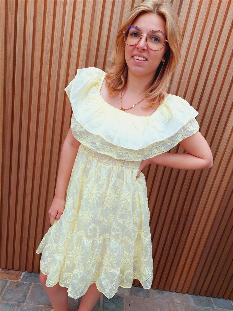 Boho-dress zachtgeel