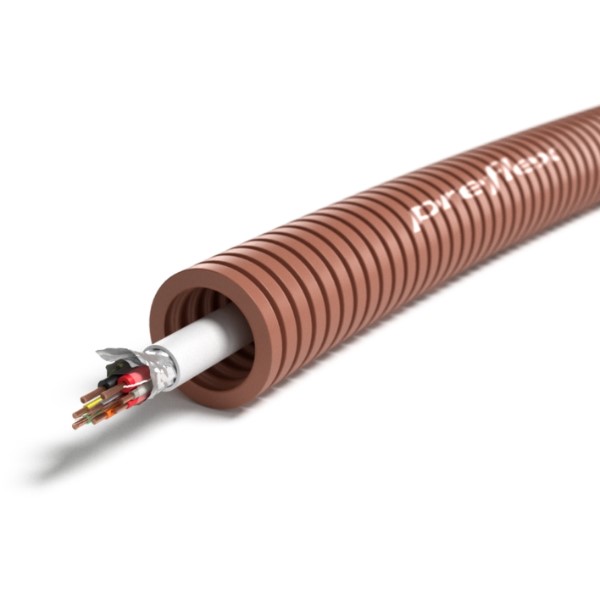 Preflex voorbedrade buis 16mm + alarmkabel 4x0,22mm² + 2x0,75mm² rol 100m
