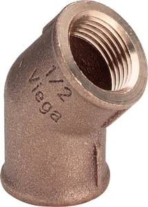 Viega brons knie 45° FF 1/2 x 1/2
