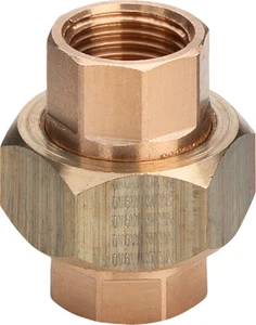 Viega brons 3-delige rechte koppeling vlak dichtend FF 6/4 x 6/4