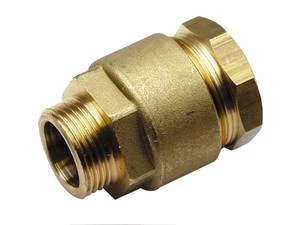 Huot BSN messing rechte overgangsknelkoppeling MF 4/4 x 4/4 M