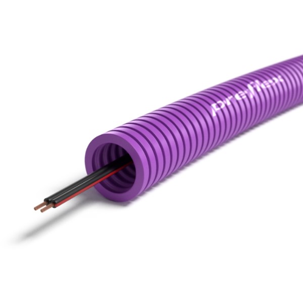 Preflex voorbedrade buis 16mm + luidsprekerkabel LS 2x1,5mm² rol 100m