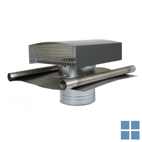 Vent axia metalen dakkap zwart met loodslab dia 250