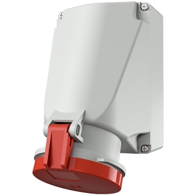 Wandcontactdoos 63A 5P 6H 400V rood IP44 met SoftCONTACT