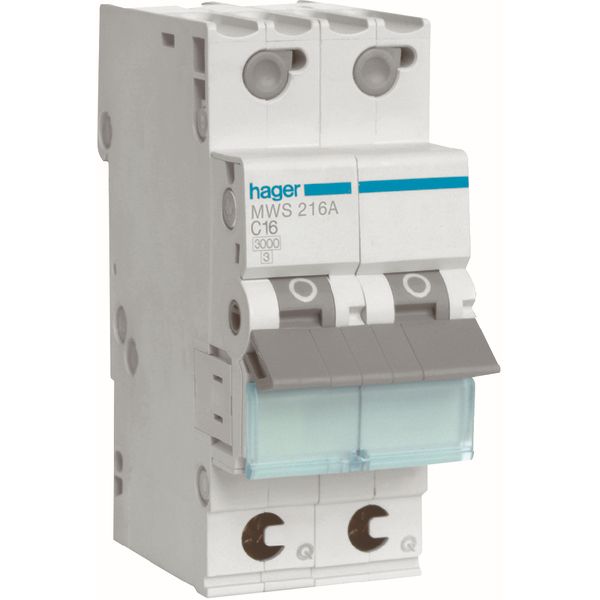 Automaat 3kA - C - 2P - 16A - 2M - qc