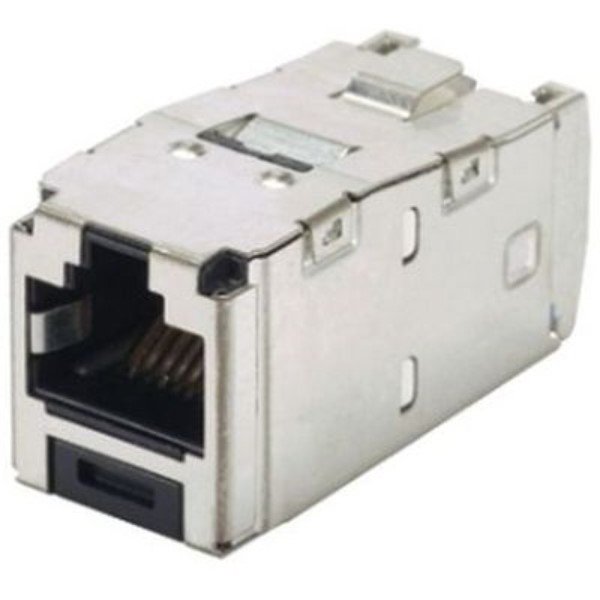 Category 6 RJ45 8 position shielded module + integrated shield