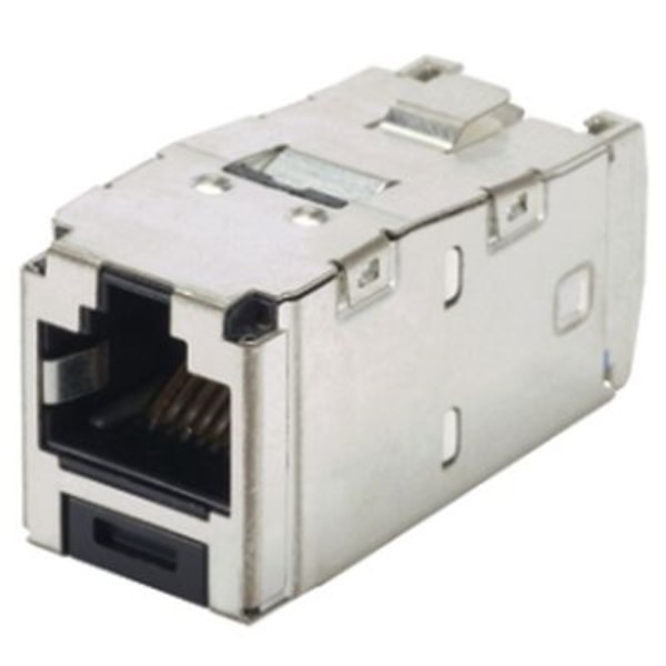 Category 6A 10G RJ45 8 position shielded module + integrated shield