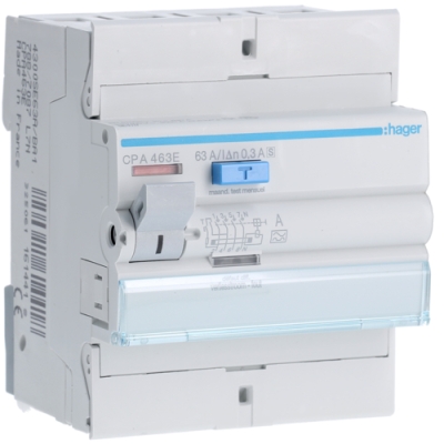 Aardlekschakelaar 4P 63A 300mA type A S