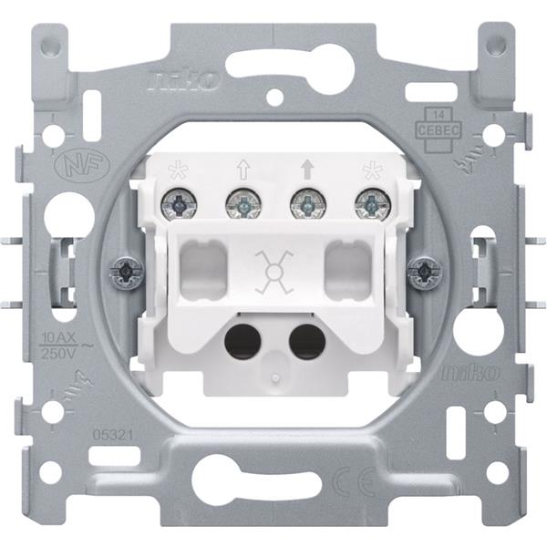 Sokkel kruis(trek)schakelaar 10a, schroefklemmen