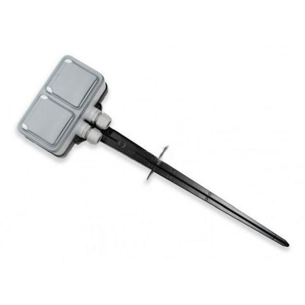 Plexo tuinpaal met contactdoos 2x 2P+A horizontaal - voorbedraad - grijs