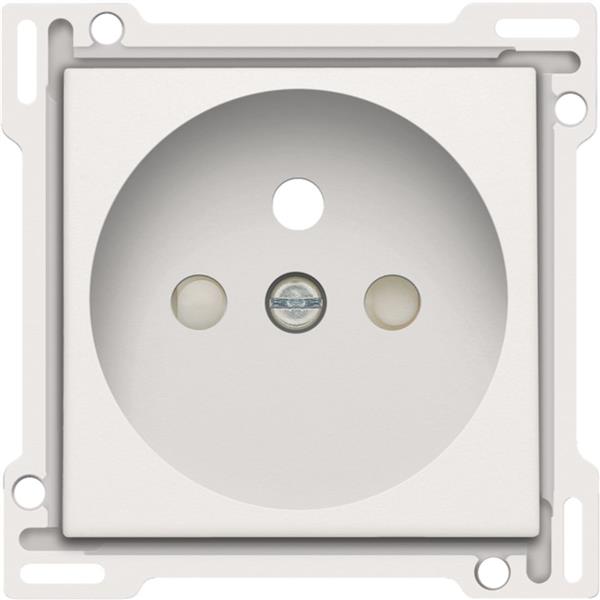Centraalplaat stopcontact met penaarde, 28,5mm, wit