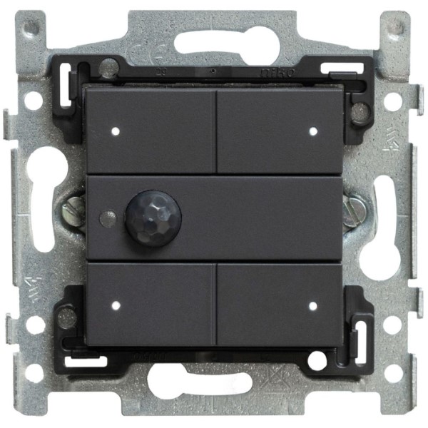 Schakelaar-Bewegingsdetector-Thermostaat 3-toets serie Niko Anthracite 122 RGB