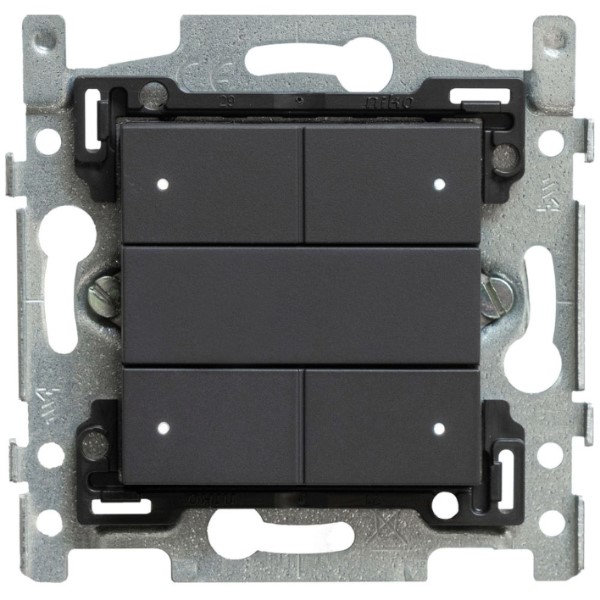 Schakelaar 4-toets serie Niko Anthracite 122 RGB