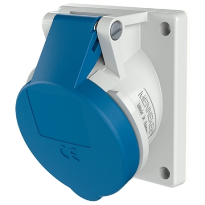 Inbouwcontactdoos 16A 3P 6H 230V blauw IP44, met TwinCONTACT, helling 20°