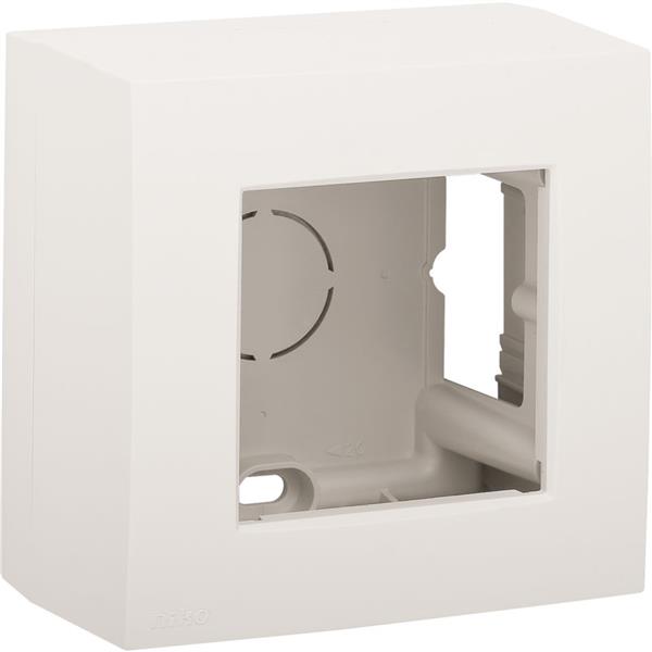 Enkelvoudige opbouwkit voor opbouwmontage van 1 inbouwfunctie, wit