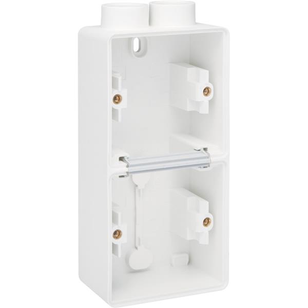 Hydro spuitwaterdichte dubbele opbouwdoos, 2 functies, 2 m20-ingangen, wit