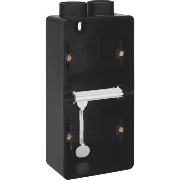 Hydro spuitwaterdichte dubbele opbouwdoos, 2 functies, 2 m20-ingangen, zwart