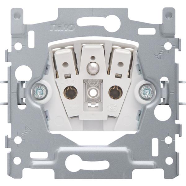 Sokkel stopcontact met penaarde, 28,5mm, insteekklemmen