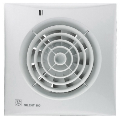 Toilet/badkamerventil. SILENT - 95m³/u - REGELB. TIMER/HYGROSTAAT