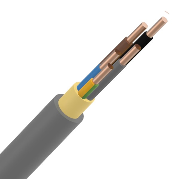 XVB installatiekabel XLPE/PVC 1kV Cca s3d2a3 grijs 5G10mm²