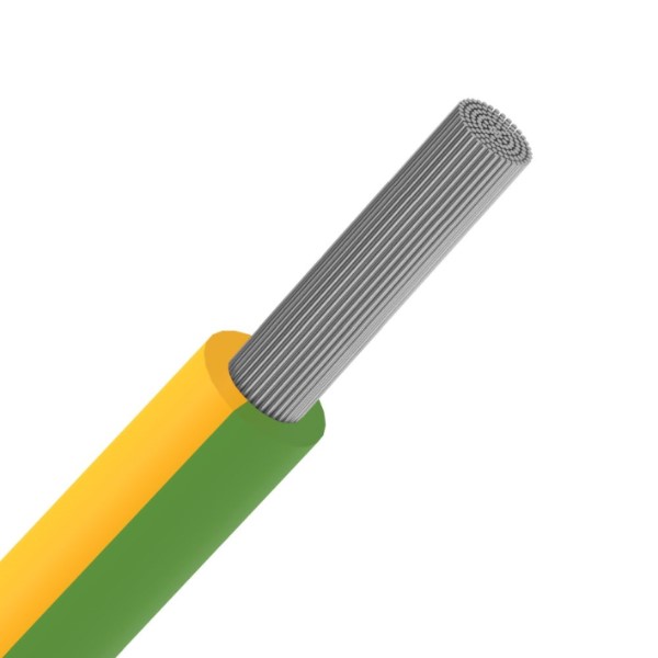 VOBst H07V-KT draad PVC soepel vertind 750V Eca 70°C Eupen Geel/groen 6mm²