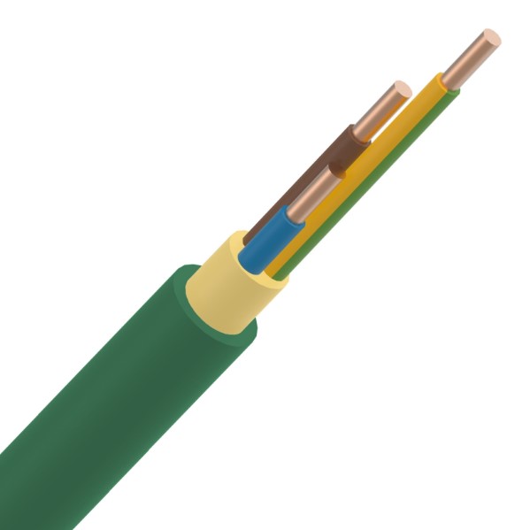 XGB installatiekabel XLPE/LS0H 1kV Cca s1d2a1 groen 3G2,5mm²