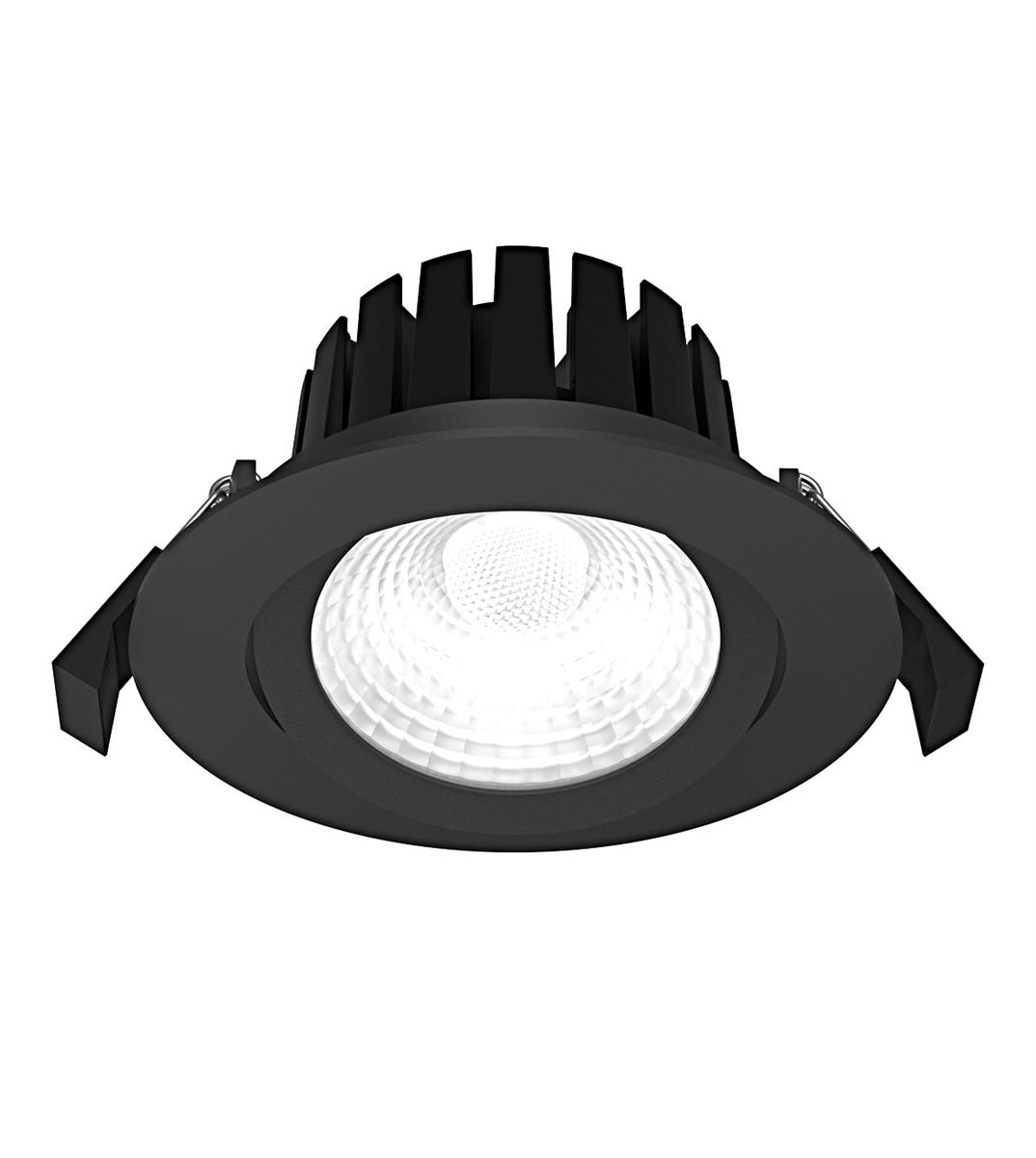 LED spot 8W richtbaar 3000K IP65/IP20 fasedimbaar zwart